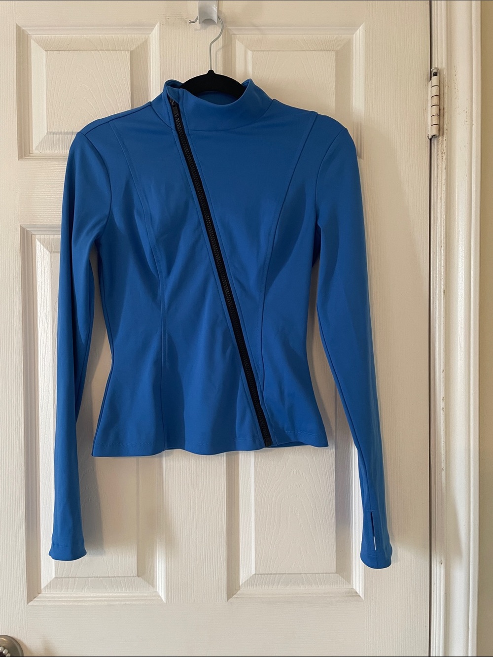 STAUD Bright Blue Asymmetric Zip Jacket and Leggings